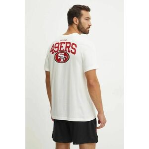 Nike tricou din bumbac San Francisco 49ers barbati, culoarea bej, cu imprimeu, N199-11K-73-8AB imagine