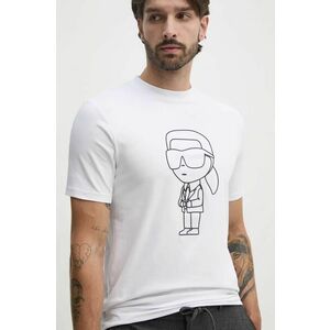 Karl Lagerfeld tricou barbati, culoarea alb, cu imprimeu, 544221.755057 imagine