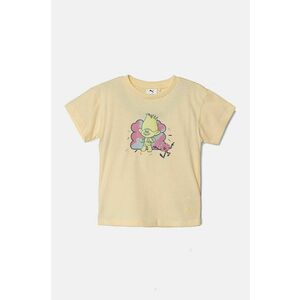 Puma tricou de bumbac pentru copii X TROLLSphic Tee culoarea galben, cu imprimeu, 627383 imagine