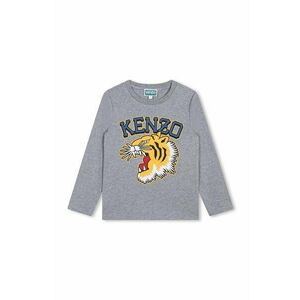 Kenzo Kids longsleeve din bumbac pentru copii culoarea gri, cu imprimeu, K60766 imagine