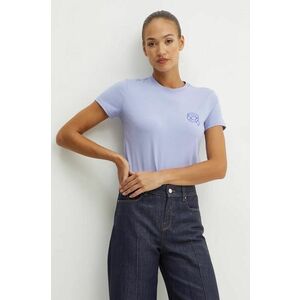 Karl Lagerfeld tricou din bumbac femei, culoarea violet, 246W1718 imagine