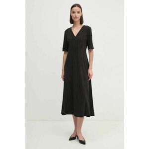 Dkny rochie culoarea negru, midi, evazati, D2G4A182 imagine