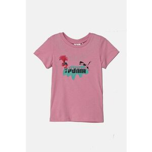 Puma tricou de bumbac pentru copii X TROLLS Tee culoarea roz, cu imprimeu, 627376 imagine