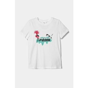 Puma tricou de bumbac pentru copii X TROLLS Tee culoarea alb, cu imprimeu, 627376 imagine