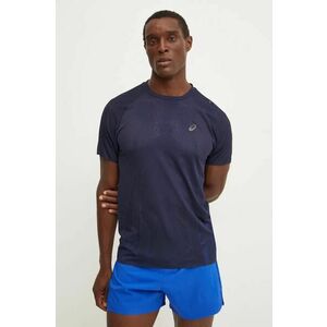 Asics tricou de alergare Metarun culoarea albastru marin, neted, 2011C986 imagine