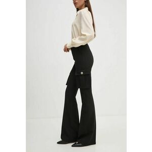 Gaudi pantaloni femei, culoarea negru, fason cargo, high waist, 421FD25006 imagine