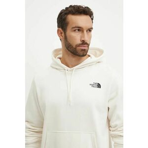 The North Face bluza Hood Logo barbati, culoarea bej, cu glugă, neted, NF0A89EJQLI1 imagine