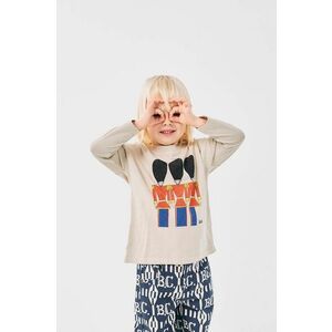 Bobo Choses longsleeve din bumbac pentru copii Little Tin Soldier culoarea bej, cu imprimeu, 224AC020 imagine