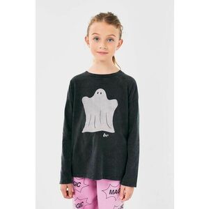 Bobo Choses longsleeve din bumbac pentru copii Funny Ghost culoarea negru, cu imprimeu, 224AC021 imagine