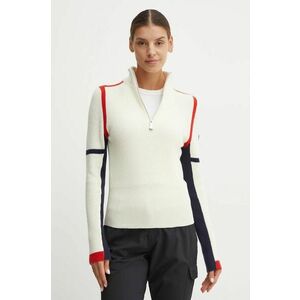 Helly Hansen pulover Edge femei, culoarea bej, călduros, cu guler, 65802 imagine