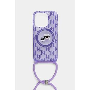 Karl Lagerfeld husă pentru telefon iPhone 15 Pro 6.1" culoarea violet, KLHMP15LHCKCKLCU imagine