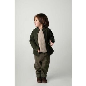 Donsje pantaloni bebe Olb Trousers culoarea verde, neted, 4089500 imagine