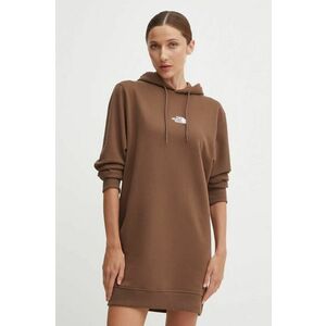 The North Face rochie din bumbac Zumu Hooded Dress culoarea maro, mini, oversize, NF0A89F81OI1 imagine