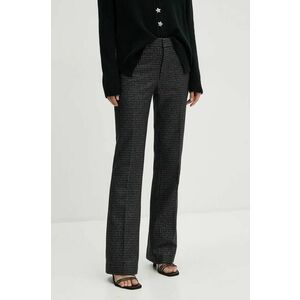 ZADIG&VOLTAIRE pantaloni femei, culoarea negru, fason tigareta, high waist, WWPA00813 imagine