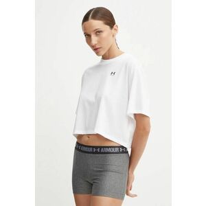 Under Armour tricou de antrenament Boxy Crop Logo culoarea alb, 1386845 imagine