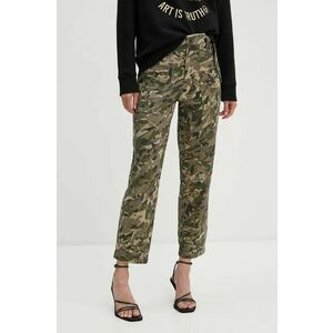 ZADIG&VOLTAIRE pantaloni femei, culoarea verde, fason cargo, high waist, WWPA00807 imagine