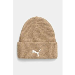 Puma caciula din amestec de lana culoarea bej, din tricot gros, 25495 imagine