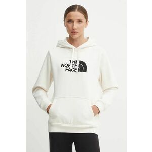 The North Face bluza Drew Peak Pullover Hoodie femei, culoarea bej, cu glugă, cu imprimeu, NF0A89EHQLI1 imagine