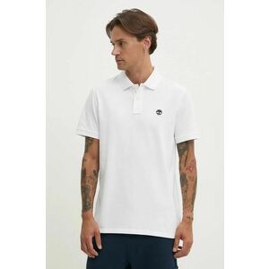 Timberland polo de bumbac culoarea alb, neted, TB0A6VDP1001 imagine