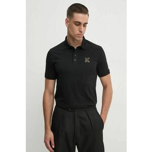 Karl Lagerfeld tricou polo barbati, culoarea negru, neted, 544221.745024 imagine