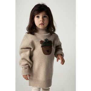 Donsje pulover de lână pentru copii Denn Merino Wool Sweater Bear culoarea bej, 4083501 imagine