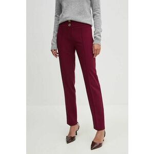 Artigli pantaloni femei, culoarea bordo, drept, high waist, ACPA000219 imagine