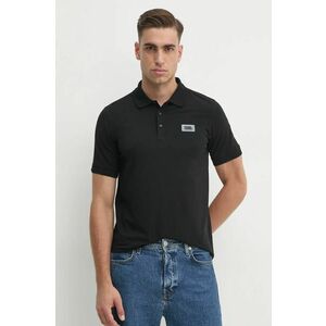 Karl Lagerfeld tricou polo barbati, culoarea negru, neted, 542221.745021 imagine