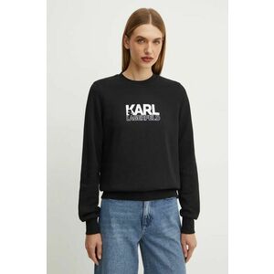 Karl Lagerfeld hanorac de bumbac femei, culoarea negru, cu imprimeu, 24WW1803 imagine