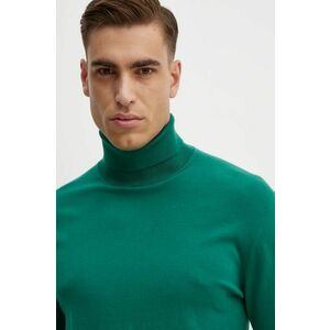 United Colors of Benetton pulover barbati, culoarea verde, light, cu guler imagine