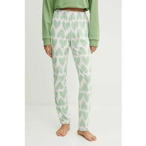 United Colors of Benetton pantaloni pijama bumbac culoarea verde, bumbac, 3MR73F03H imagine