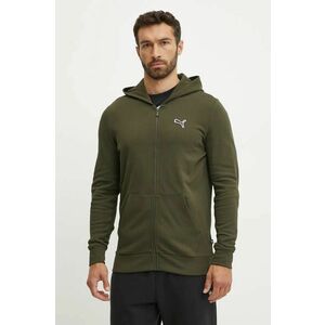 Puma hanorac de bumbac barbati, culoarea verde, cu glugă, neted, 676815 imagine