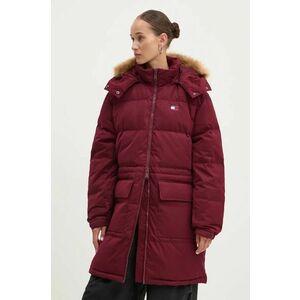 Tommy Jeans geaca de puf femei, culoarea bordo, de iarna, DW0DW18821 imagine