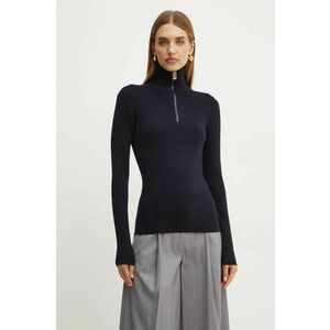 Victoria Beckham pulover de lana femei, culoarea albastru marin, light, cu turtleneck, 1424KTP005849A imagine