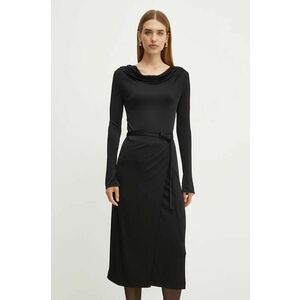 BOSS rochie culoarea negru, midi, evazati, 50518786 imagine