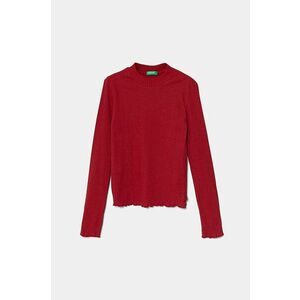 United Colors of Benetton longsleeve copii culoarea bordo, cu turtleneck, 3F1AC203O imagine