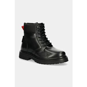 Tommy Jeans pantofi inalti TJM LACE UP BOOT barbati, culoarea negru, EM0EM01446 imagine