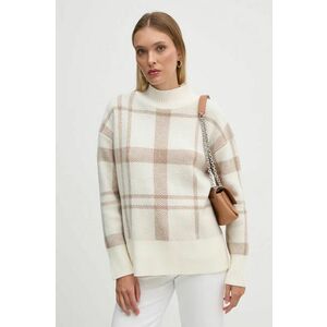 Barbour pulover de lana femei, culoarea bej, cu turtleneck, LKN1537 imagine