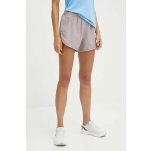 Under Armour pantaloni scurți de alergare Fly By culoarea violet, neted, high waist imagine