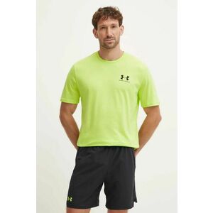 Under Armour tricou SPORTSTYLE LEFT CHEST barbati, culoarea verde, neted, 1326799 imagine