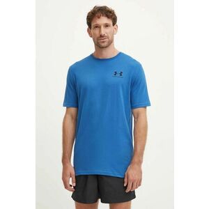 Under Armour tricou SPORTSTYLE LEFT CHEST barbati, culoarea albastru marin, neted, 1326799 imagine