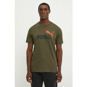 Puma tricou din bumbac barbati, culoarea maro, cu imprimeu, 586759 imagine