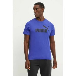 Puma tricou din bumbac culoarea albastru marin, cu imprimeu imagine