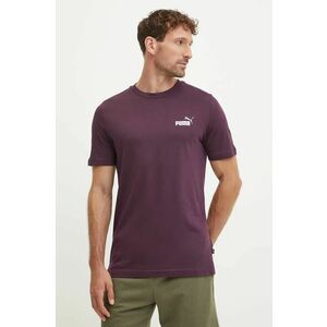 Puma tricou din bumbac barbati, culoarea bordo, melanj, 674470 imagine