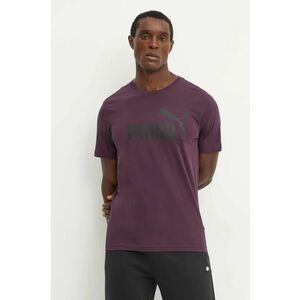 Puma tricou din bumbac culoarea bordo, cu imprimeu imagine