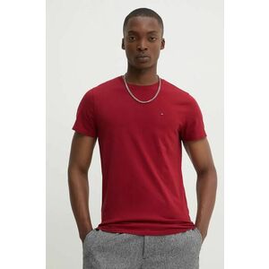 Tommy Jeans tricou din bumbac barbati, culoarea bordo, neted, DM0DM04411 imagine