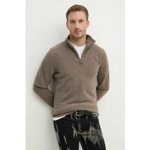 Barbour pulover de lana barbati, culoarea bej, light, cu turtleneck imagine