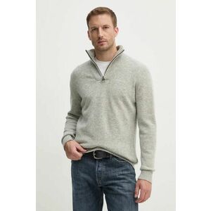 Barbour pulover de lana barbati, culoarea gri, light, cu turtleneck imagine