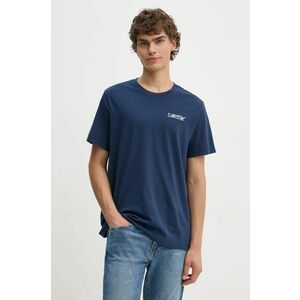 Levi's tricou din bumbac barbati, culoarea albastru marin, cu imprimeu imagine