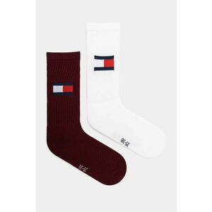 Tommy Hilfiger sosete 2-pack culoarea bordo imagine