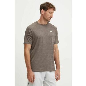 Under Armour tricou de antrenament Tech Textured culoarea maro, melanj, 1382796 imagine